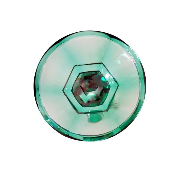 Emerald Green Glass Candlestick Holders – Set of 3 Vintage Taper Candle Holders - Picture 9 of 9